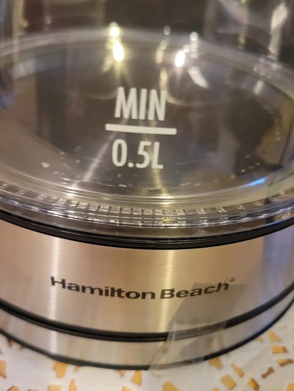 Hamilton Beach Clear Glass Electric Kettle with Black Handle 7 cup